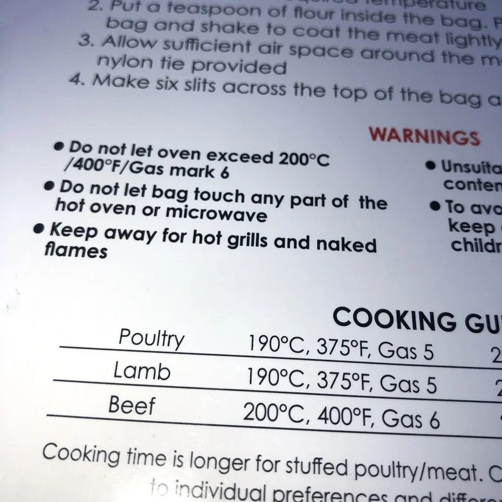 12 Roasting Bags Self-basting Oven Bags 18